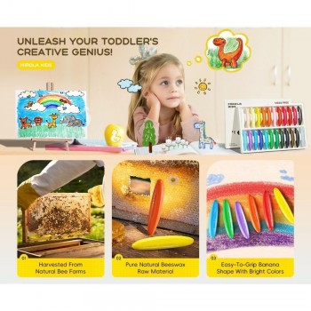 Caja 12 Crayones BANANA de Cera de Abeja