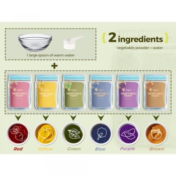 Pintura vegetal en polvo natural (6 colores)
