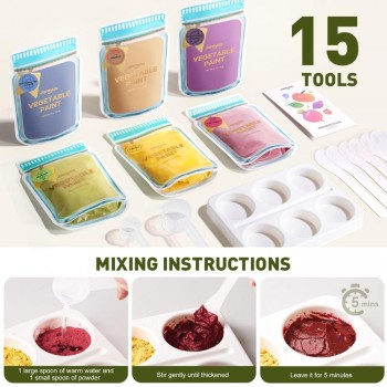 Pintura vegetal en polvo natural (6 colores)