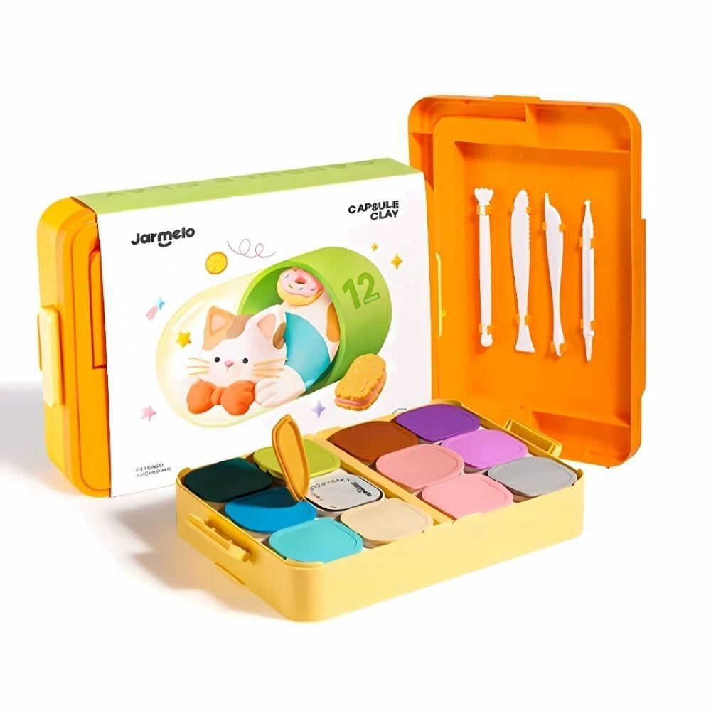 Caja de arcilla y utensilios (12 colores)