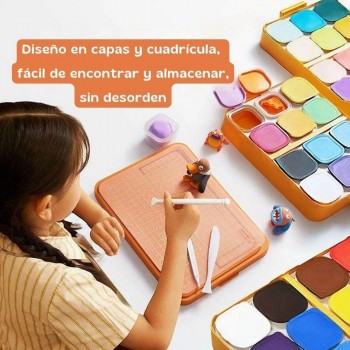 Caja de arcilla y utensilios (12 colores)