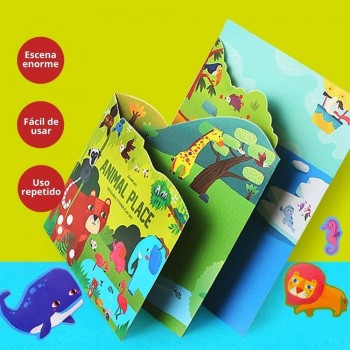 Libro Pegatinas Reutilizables ANIMAL PLACE