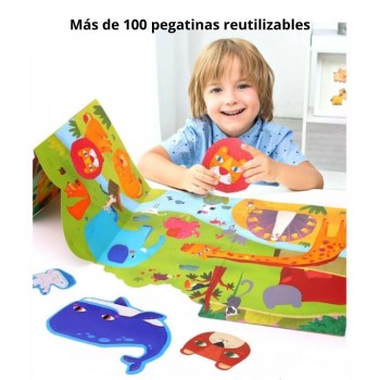 Libro Pegatinas Reutilizables ANIMAL PLACE