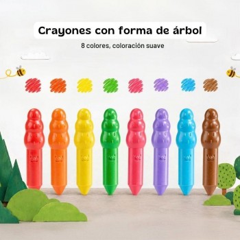-Caja Crayones TREE de cera de abeja (8 colores)