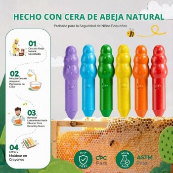 -Caja Crayones TREE de cera de abeja (8 colores)