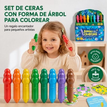 -Caja Crayones TREE de cera de abeja (8 colores)