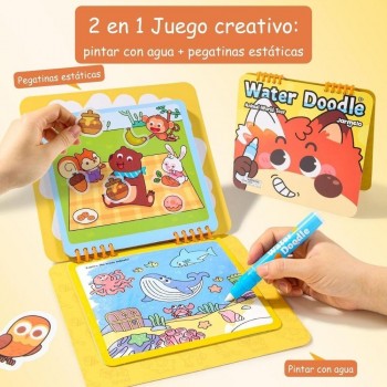 Cuaderno colorea con agua ANIMAL WORLD TOUR