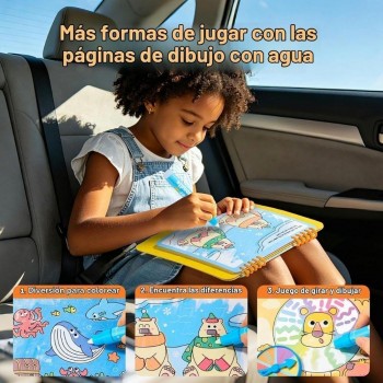 Cuaderno colorea con agua ANIMAL WORLD TOUR