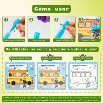 Cuaderno colorea con agua VEHICLE ADVENTURE