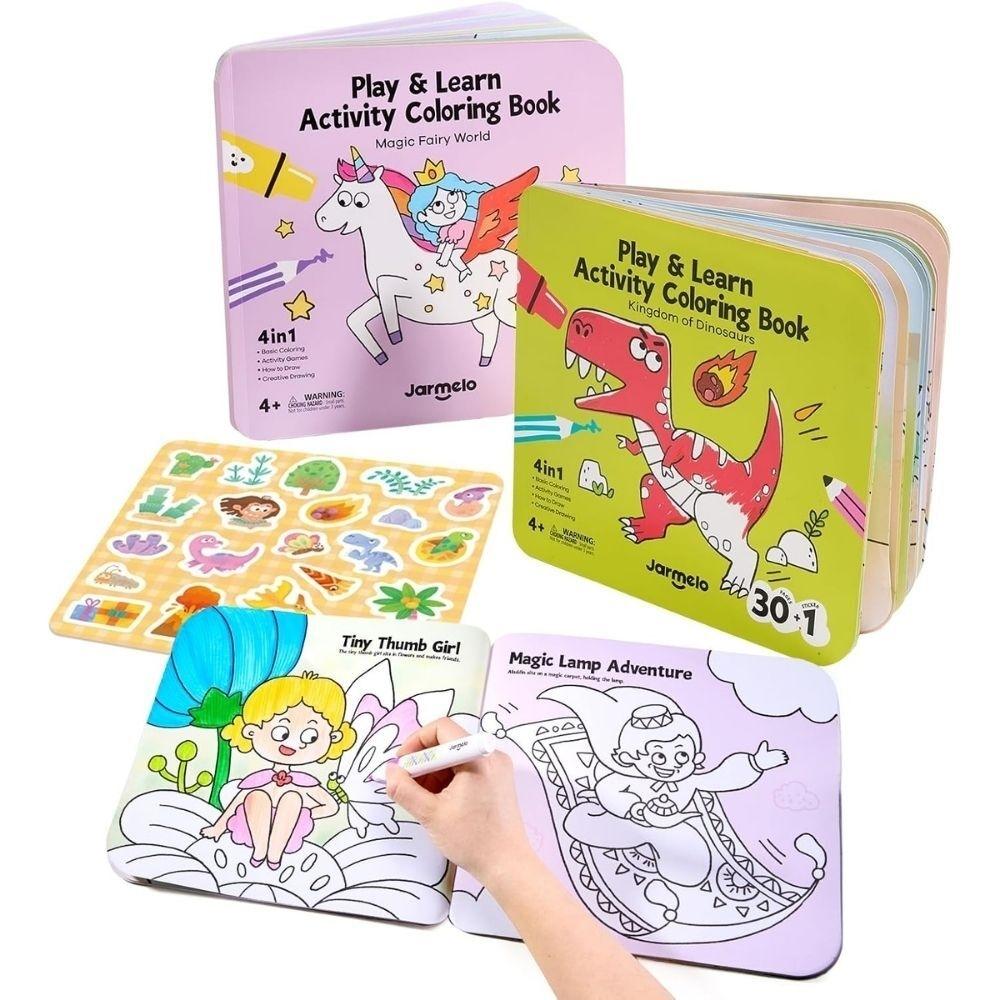 Set de 2 libros Actividades Play & Learn DINO & FAIRY WORLD