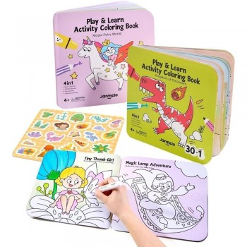 Set de 2 libros Actividades Play & Learn DINO & FAIRY WORLD