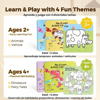 Set de 2 libros Actividades Play & Learn DINO & FAIRY WORLD