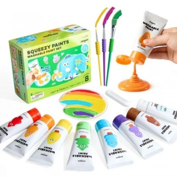 -Caja 8 pinturas lavables SQUEEZY PAINTS