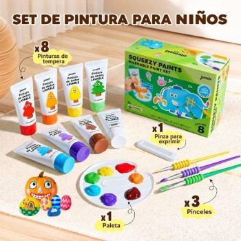 -Caja 8 pinturas lavables SQUEEZY PAINTS