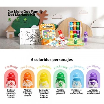 Set Creativo 6 Marcadores de puntos DOT FAMILY