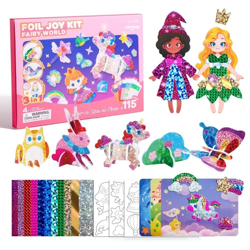 Kit Creativo 3 en 1 Láminas Brillantes FAIRY WORLD