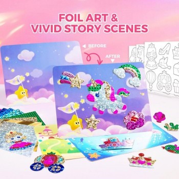 Kit Creativo 3 en 1 Láminas Brillantes FAIRY WORLD