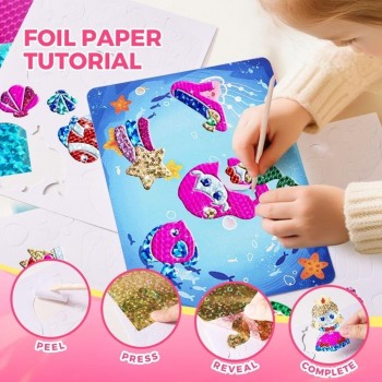 Kit Creativo 3 en 1 Láminas Brillantes FAIRY WORLD