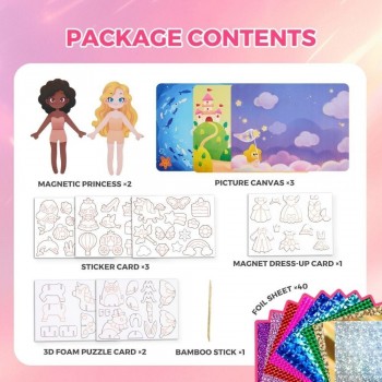 Kit Creativo 3 en 1 Láminas Brillantes FAIRY WORLD