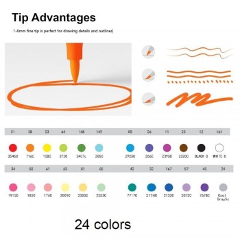 Rotuladores por capas lavables VIVID COLORED (24 ud.)