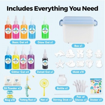 Set figuritas de gel 3D en agua