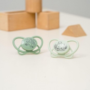 SOOTHER SILICONE Set 2 Chupetes \cMy butterfly green\c