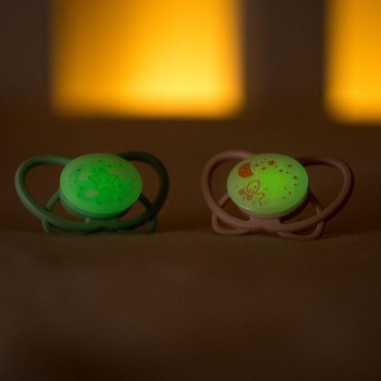 SOOTHER SILICONE Set 2 \cMy butterfly night green\c