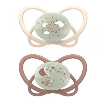 SOOTHER SILICONE Set 2 \cMy butterfly night green\c