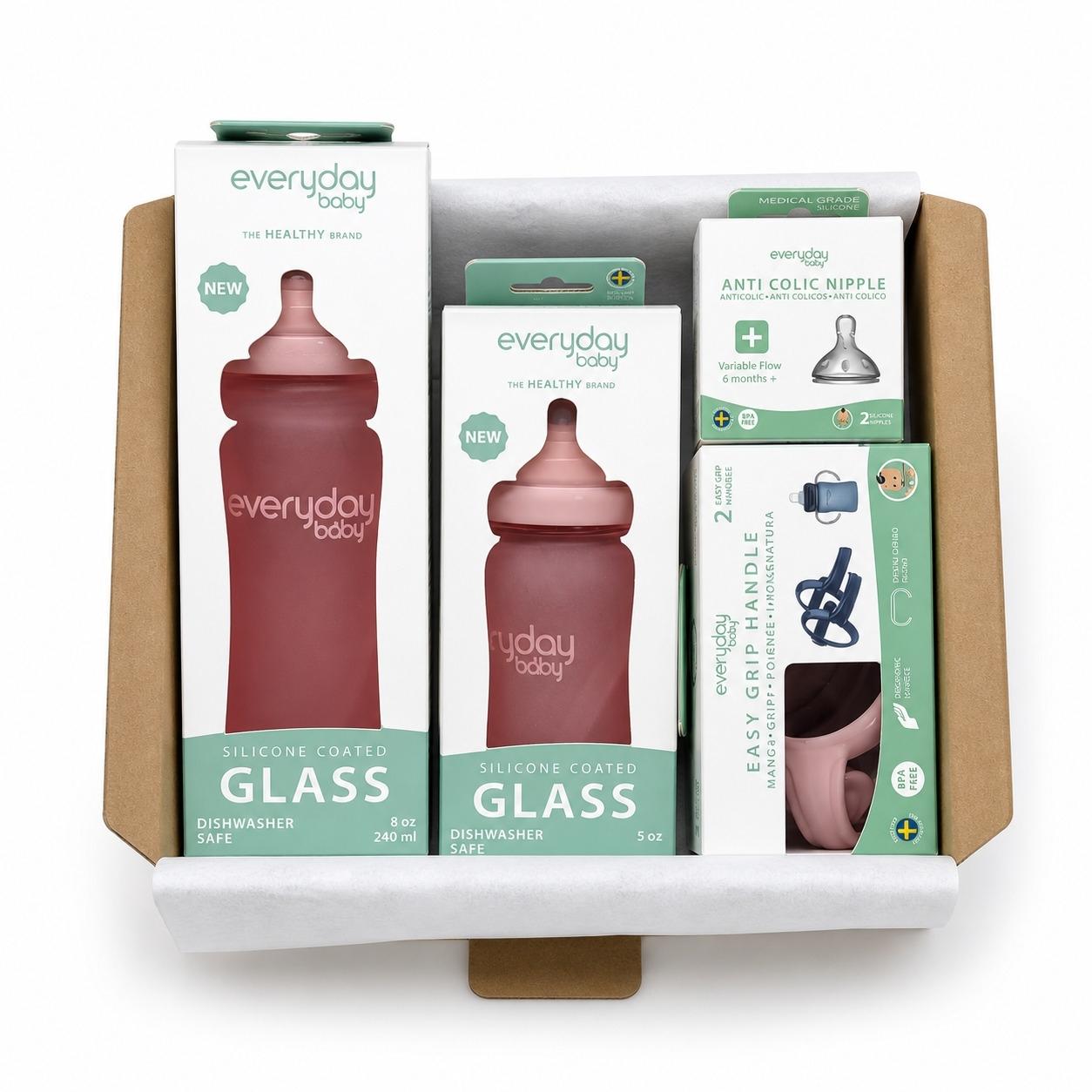 PACK BIBERONES EVERYDAY 4 PIEZAS ROSA CLARO