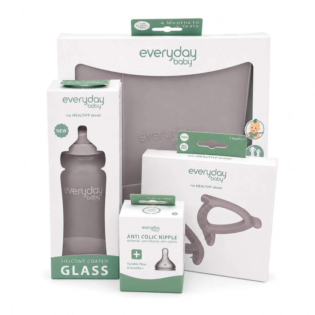 PACK BIBERÓN EVERYDAY 5 PZAS GRIS