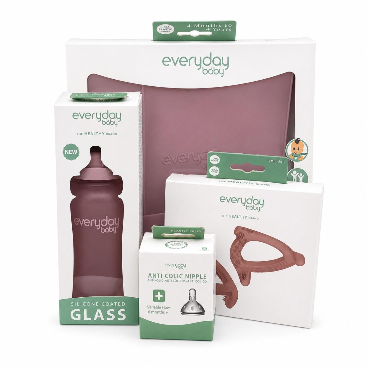 PACK BIBERÓN EVERYDAY 5 PZAS ROSA CLARO