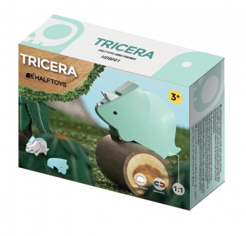 PACK SENSORIAL DINOS HALFTOYS 3 PZAS STEGOSAURUS-TRICERATOPS