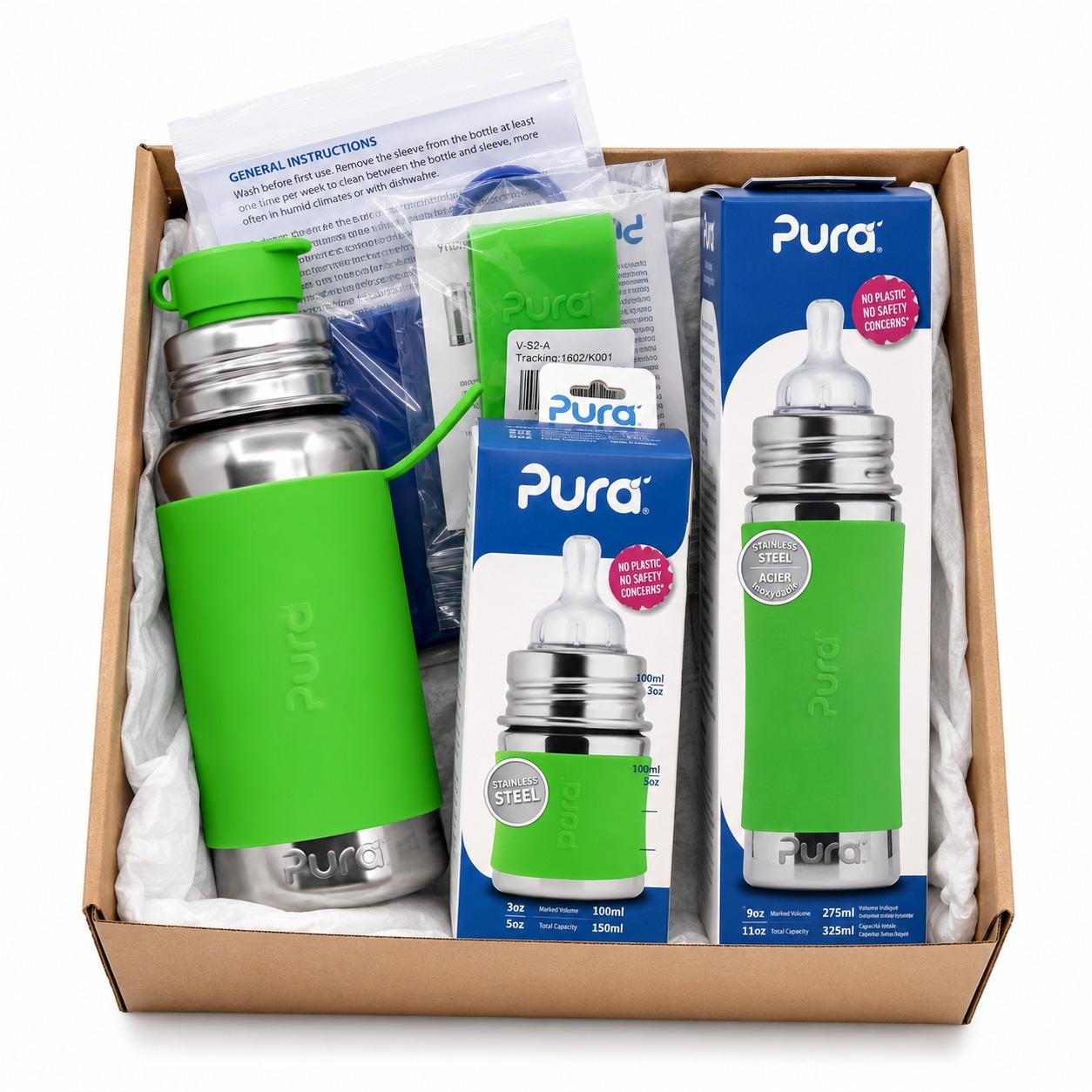 PACK BIBERONES PURA 5 PZAS VERDE