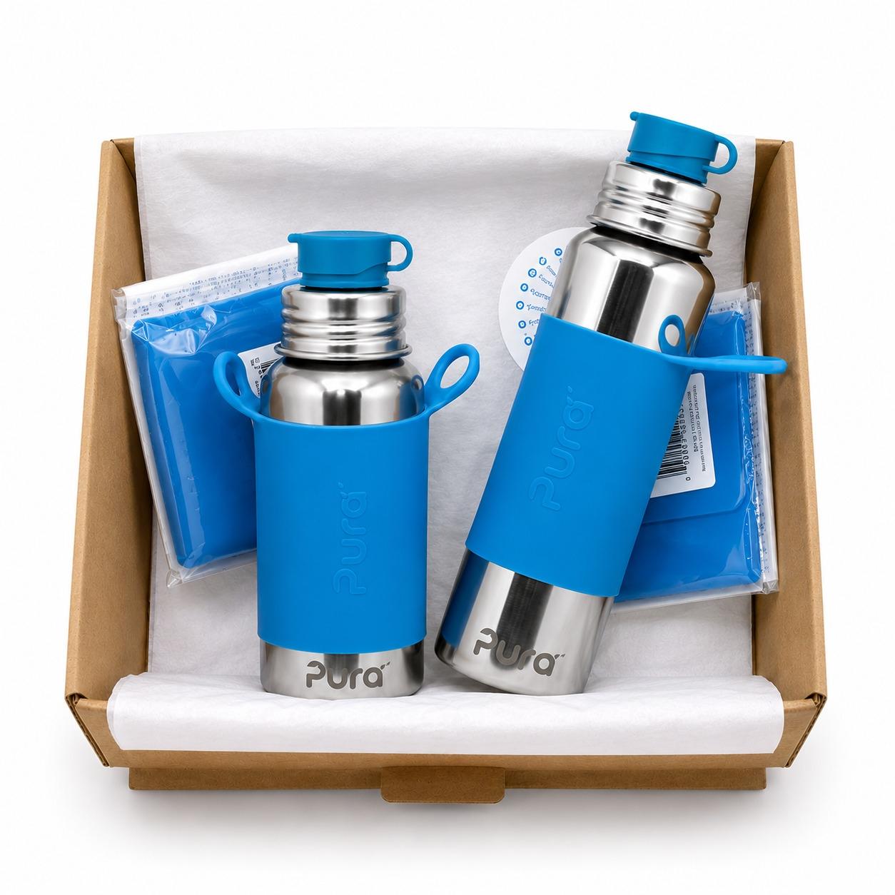 PACK BOTELLAS PURA 3 PZAS AZUL